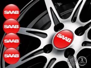 Saab Stile Cupola Decalcomania Aggiornamento Badge Ruota